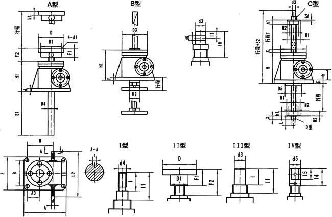 WCQL型升降機主要參數(shù)及尺寸 