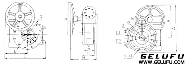 QDX3-G系列部分回轉(zhuǎn)型閥門手動(dòng)裝置