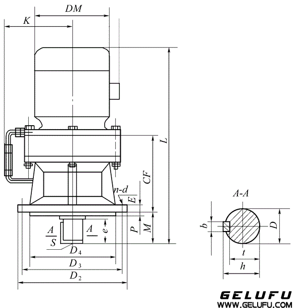 XLE、XLED擺線針輪減速機(jī)外形及安裝尺寸