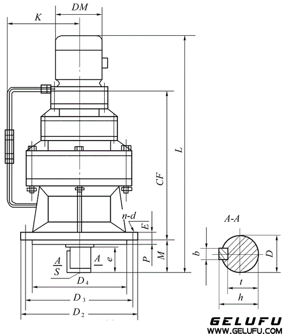 XLS、XLSD擺線針輪減速機外形及安裝尺寸