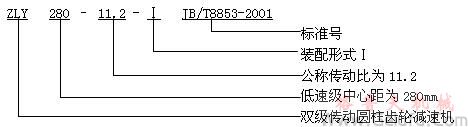 ZLY、ZLZ圓柱齒輪減速機(jī)型號、規(guī)格及其表示方法(JB/T8853-2001)